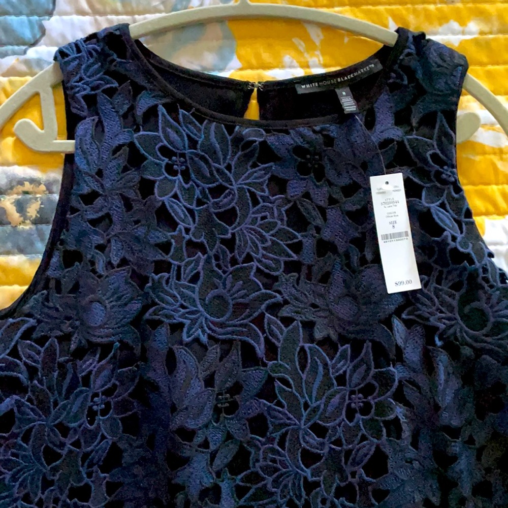 WHBM Lace Overlay Sleeveless Top Sz 8